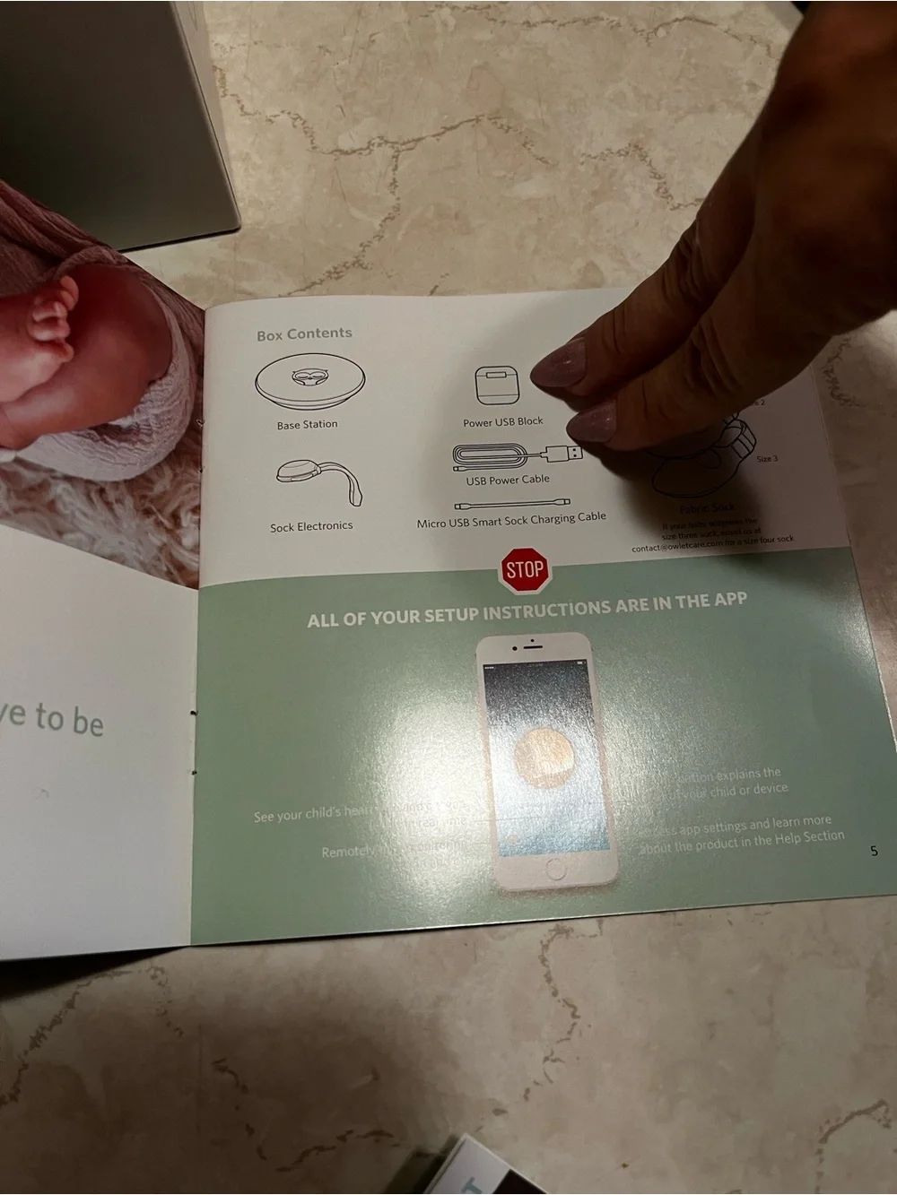 Baby Care Mint Newborn Sock Monitoring Kit